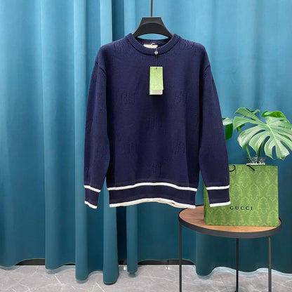 Gucci Jacquard Open-Knit Crewneck Sweater - Image 2