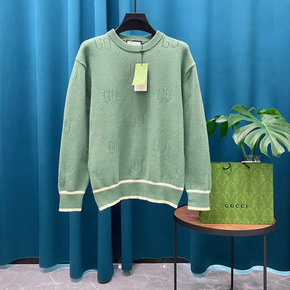Gucci Jacquard Open-Knit Crewneck Sweater - Image 1