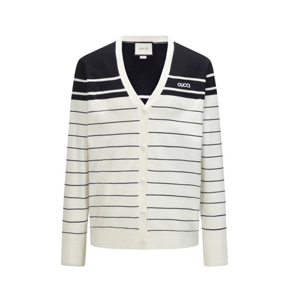 Gucci Embroidered Striped Cardigan - Image 1