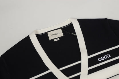Gucci Embroidered Striped Cardigan - Image 3