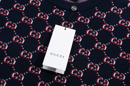 Gucci Monogram Double-G Jacquard Crewneck Sweater 39lVig - Image 4