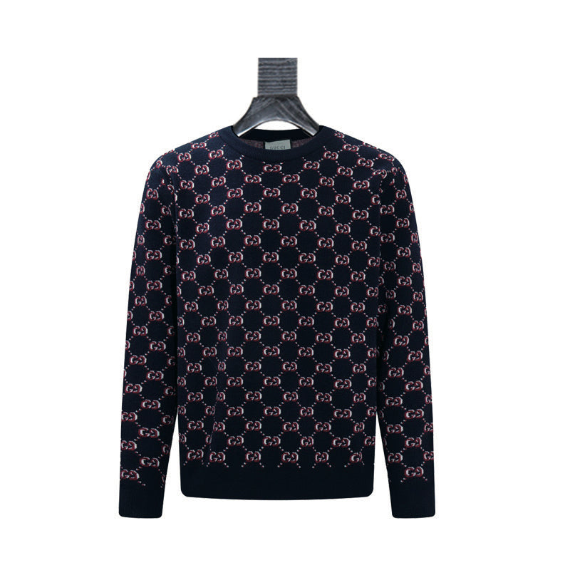 Gucci Monogram Double-G Jacquard Crewneck Sweater 39lVig - Image 1