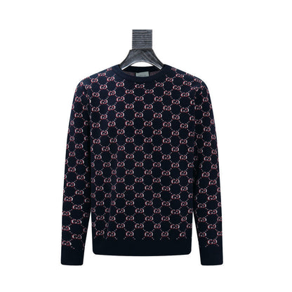 Gucci Monogram Double-G Jacquard Crewneck Sweater 39lVig - Image 1