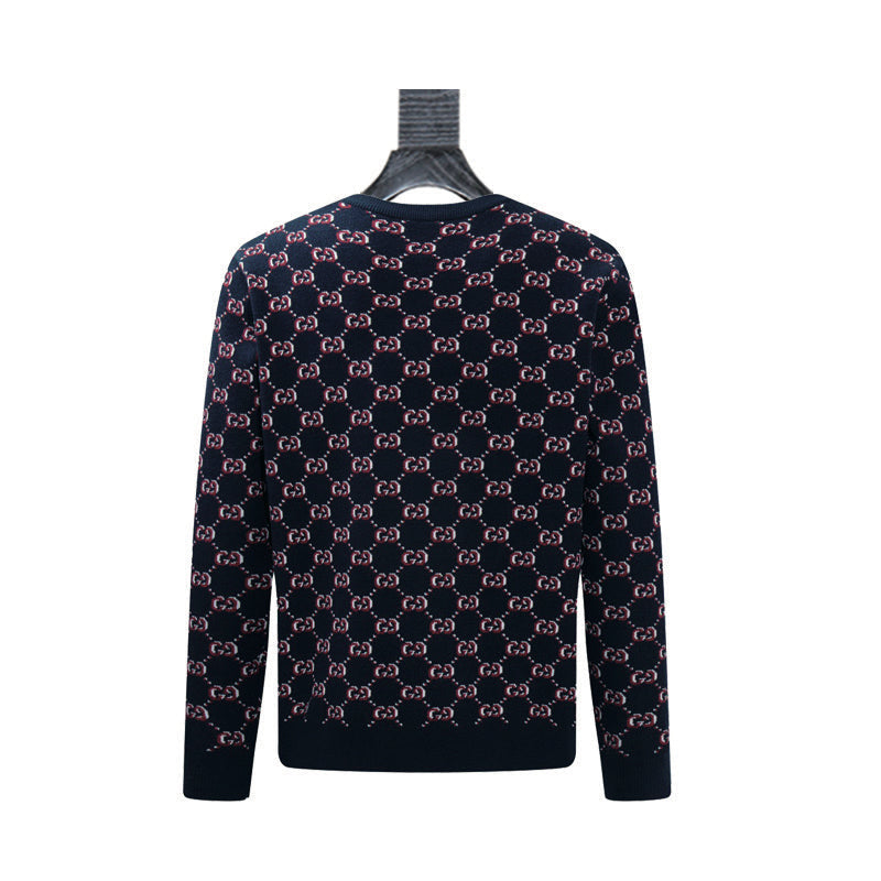 Gucci Monogram Double-G Jacquard Crewneck Sweater 39lVig - Image 2