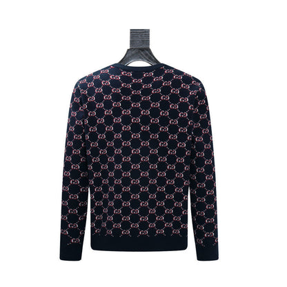 Gucci Monogram Double-G Jacquard Crewneck Sweater 39lVig - Image 2