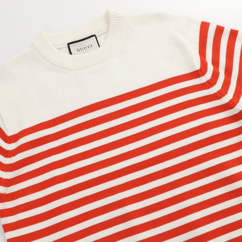 Gucci Jacquard Embroidered Striped Crewneck Sweater - Image 3