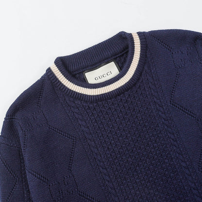 Gucci Open-Knit Striped Crewneck Sweater - Image 3