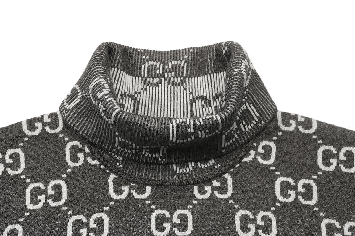 Gucci Monogram Double-G Mock-Neck Sweater - Image 3
