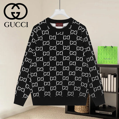 Gucci Monogram Double-G Jacquard Crewneck Sweater - Image 10