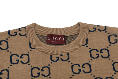 Gucci Monogram Double-G Jacquard Crewneck Sweater - Image 3