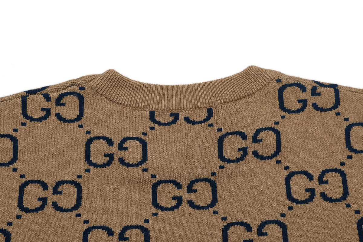 Gucci Monogram Double-G Jacquard Crewneck Sweater - Image 4
