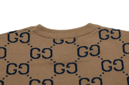 Gucci Monogram Double-G Jacquard Crewneck Sweater - Image 4