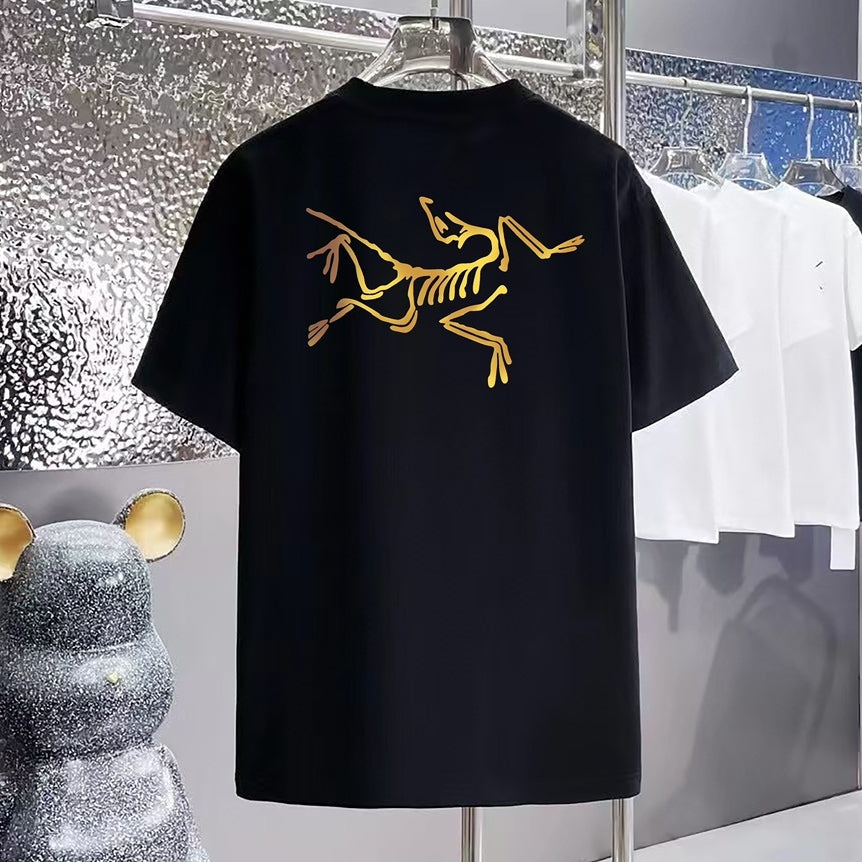 Minimalist Golden Graphic Oversized Cotton T-Shirt