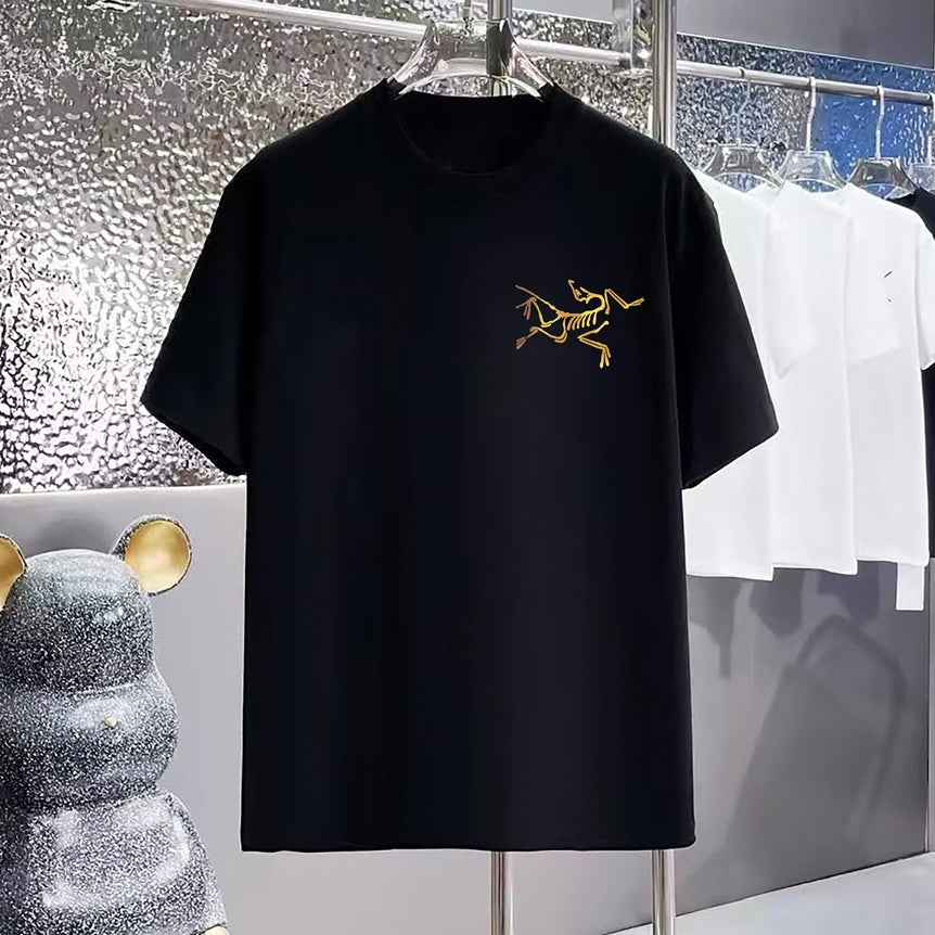 Minimalist Golden Graphic Oversized Cotton T-Shirt