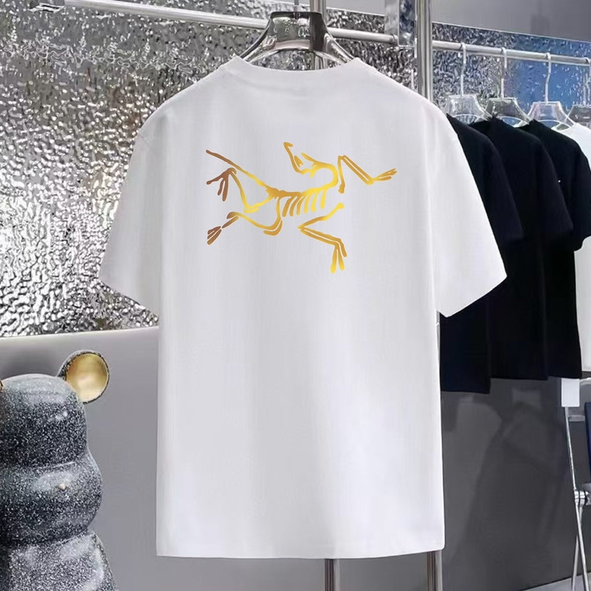 Minimalist Golden Graphic Oversized Cotton T-Shirt
