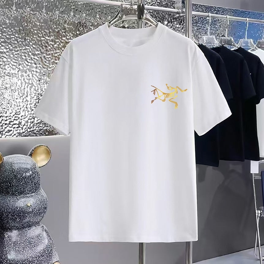 Minimalist Golden Graphic Oversized Cotton T-Shirt