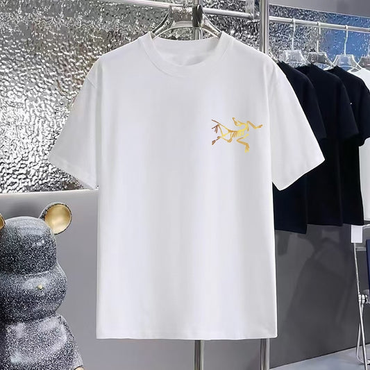 Minimalist Golden Graphic Oversized Cotton T-Shirt