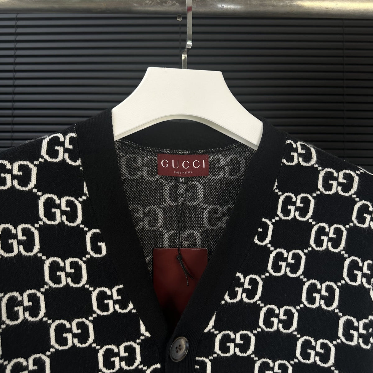 Gucci Monogram Double-G Jacquard Cardigan - Image 3