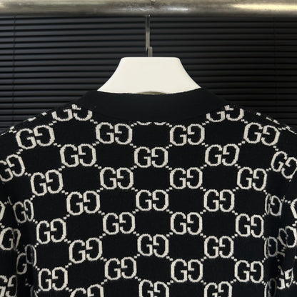 Gucci Monogram Double-G Jacquard Cardigan - Image 4