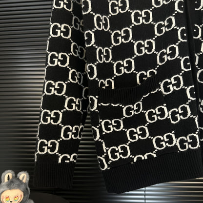Gucci Monogram Double-G Jacquard Cardigan - Image 7